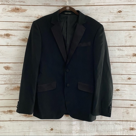 Zara Other - Zara Man Black Wool Body Fitted Blazer Jacket 48